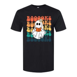 Retro Cute Ghost Book Reading Halloween Teacher Softstyle CVC T-Shirt