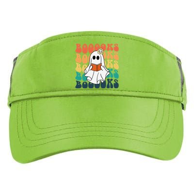 Retro Cute Ghost Book Reading Halloween Teacher Top Adult Drive Performance Visor