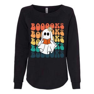 Retro Cute Ghost Book Reading Halloween Teacher Top Womens California Wash Sweatshirt