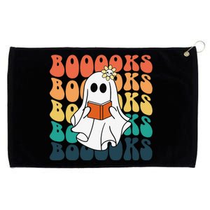 Retro Cute Ghost Book Reading Halloween Teacher Top Grommeted Golf Towel