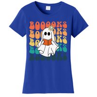 Retro Cute Ghost Book Reading Halloween Teacher Top Women's T-Shirt