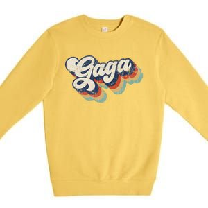 Retro Cute Gaga For Grandma Best Gaga Ever Mother's Day Premium Crewneck Sweatshirt