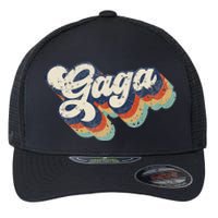 Retro Cute Gaga For Grandma Best Gaga Ever Mother's Day Flexfit Unipanel Trucker Cap