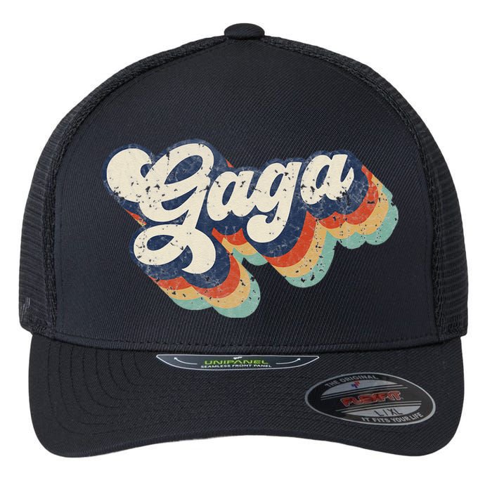 Retro Cute Gaga For Grandma Best Gaga Ever Mother's Day Flexfit Unipanel Trucker Cap