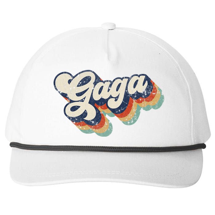 Retro Cute Gaga For Grandma Best Gaga Ever Mother's Day Snapback Five-Panel Rope Hat