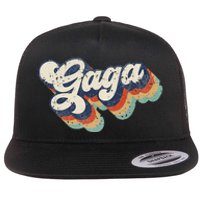 Retro Cute Gaga For Grandma Best Gaga Ever Mother's Day Flat Bill Trucker Hat