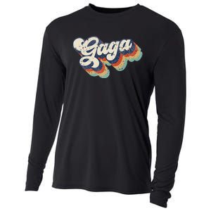 Retro Cute Gaga For Grandma Best Gaga Ever Mother's Day Cooling Performance Long Sleeve Crew