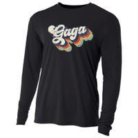 Retro Cute Gaga For Grandma Best Gaga Ever Mother's Day Cooling Performance Long Sleeve Crew