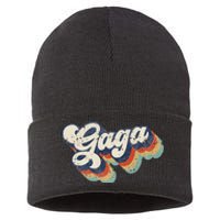 Retro Cute Gaga For Grandma Best Gaga Ever Mother's Day Sustainable Knit Beanie