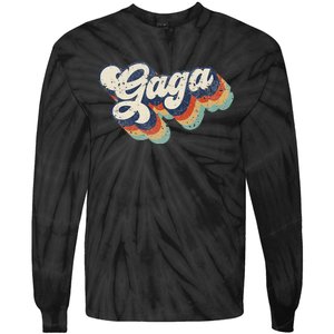 Retro Cute Gaga For Grandma Best Gaga Ever Mother's Day Tie-Dye Long Sleeve Shirt