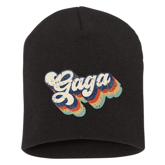 Retro Cute Gaga For Grandma Best Gaga Ever Mother's Day Short Acrylic Beanie