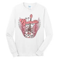 Retro Cowhide Guitar Nashville Music City Western Tall Long Sleeve T-Shirt