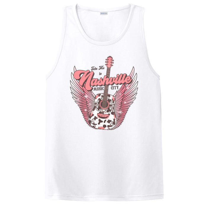 Retro Cowhide Guitar Nashville Music City Western PosiCharge Competitor Tank