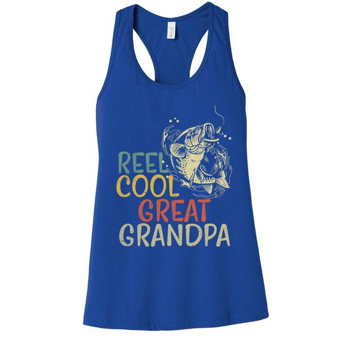 Reel Cool Great Grandpa Vintage Fishing FatherS Day Gift Women's Racerback Tank