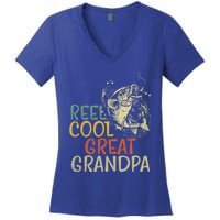 Reel Cool Great Grandpa Vintage Fishing FatherS Day Gift Women's V-Neck T-Shirt