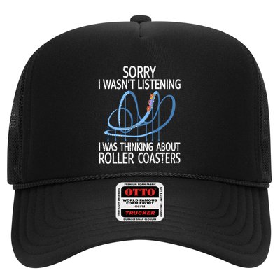 Roller Coaster Gift I Was Thinking About Roller Coasters Funny Gift Trucker Hat