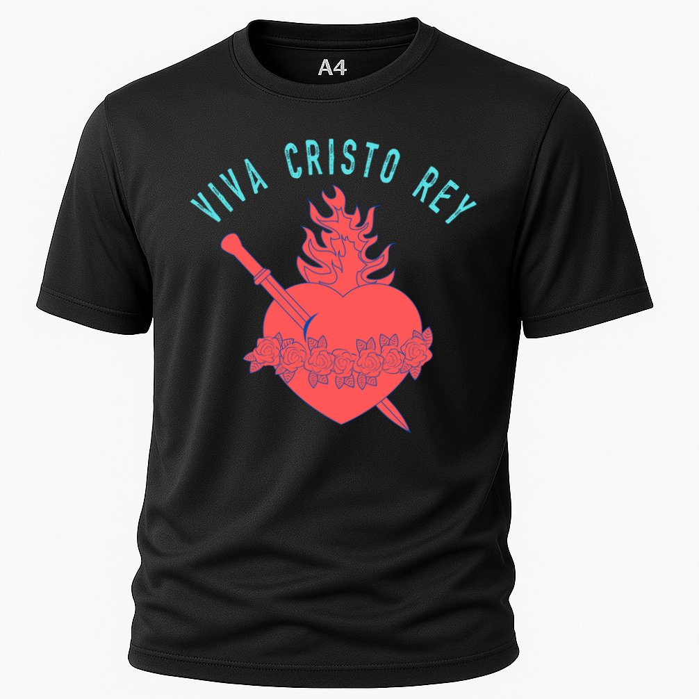 Roman Catholic Gift Viva Cristo Rey Cooling Performance Crew T-Shirt