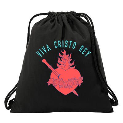 Roman Catholic Gift Viva Cristo Rey Drawstring Bag