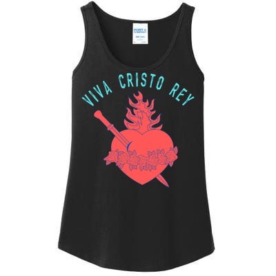 Roman Catholic Gift Viva Cristo Rey Ladies Essential Tank