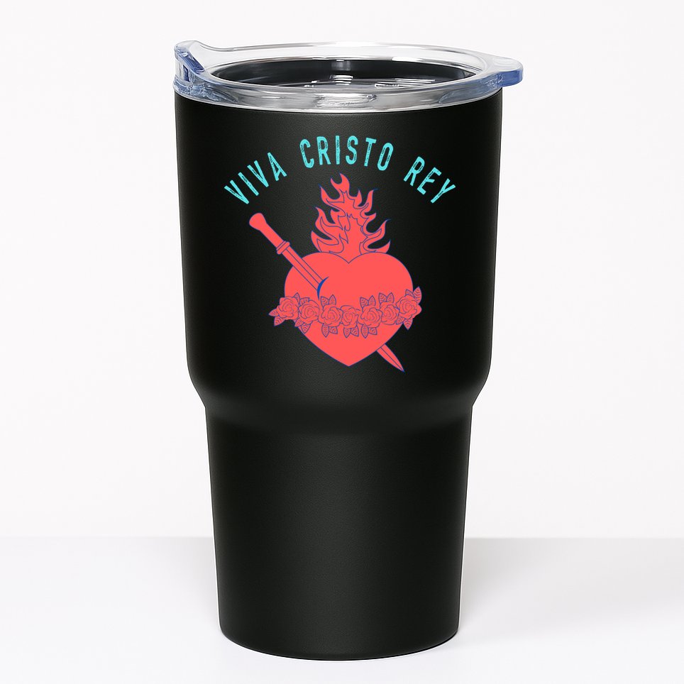 Roman Catholic Gift Viva Cristo Rey Tumbler