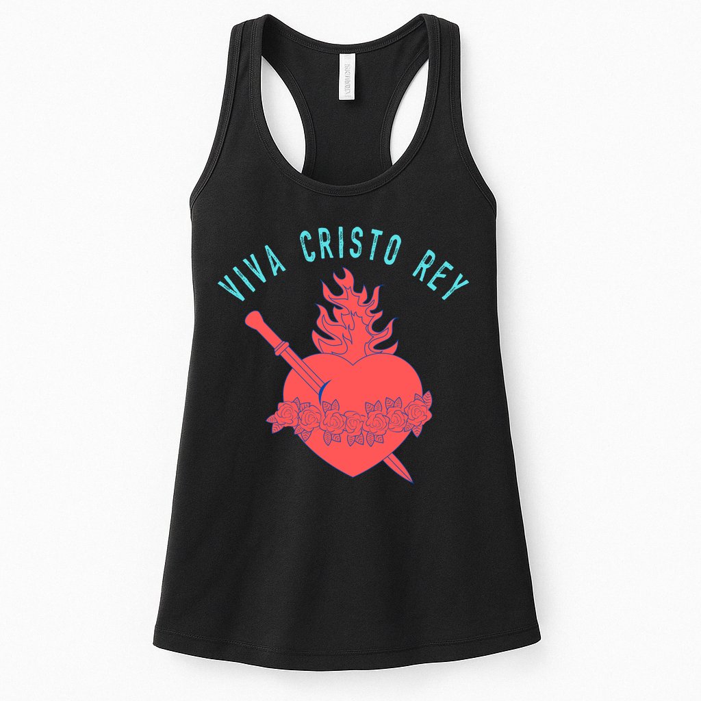 Roman Catholic Gift Viva Cristo Rey Womens Tank Top