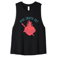 Roman Catholic Gift Viva Cristo Rey Women's Racerback Cropped Tank