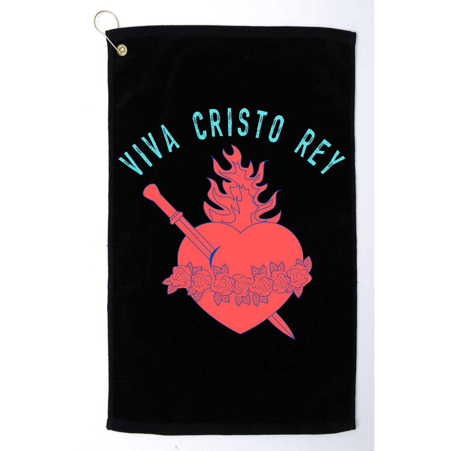 Roman Catholic Gift Viva Cristo Rey Golf Towel