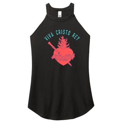 Roman Catholic Gift Viva Cristo Rey Women's Perfect Tri Rocker Tank