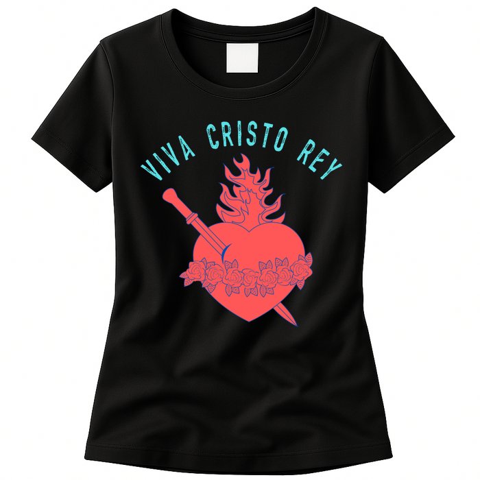 Roman Catholic Gift Viva Cristo Rey Women's T-Shirt