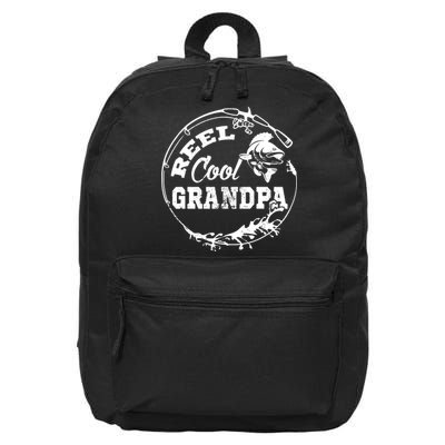 Reel Cool Grandpa Fishing Daddy Fathers Day 16 in Basic Backpack