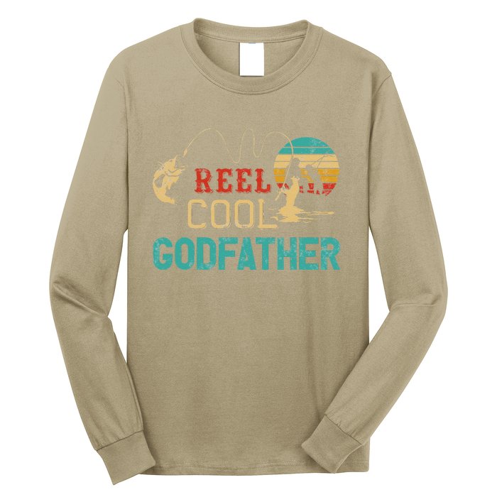 Reel Cool Godfather Vintage Funny Fishing Rod Gift Long Sleeve Shirt