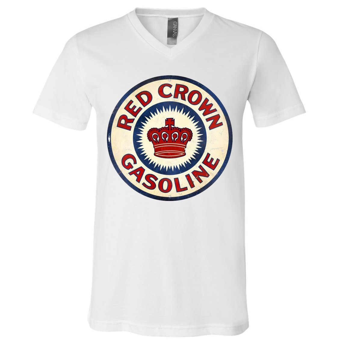 Red Crown Gas Vintage Sign V-Neck T-Shirt