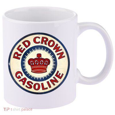 Red Crown Gas Vintage Sign 11oz C Handle Ceramic Mug