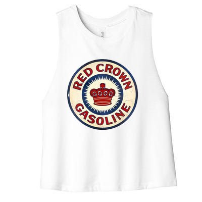 Red Crown Gas Vintage Sign Women's Racerback Cropped Tank