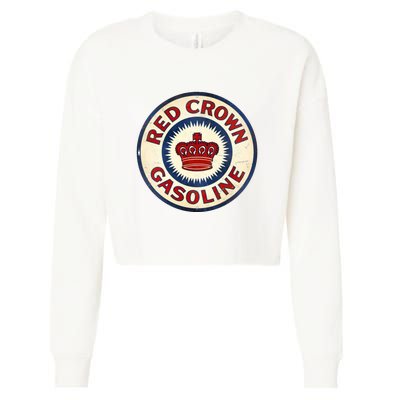 Red Crown Gas Vintage Sign Cropped Pullover Crew