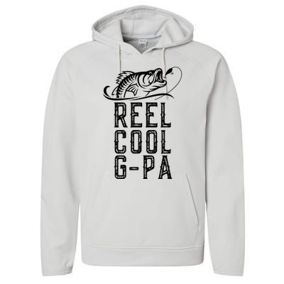 Reel Cool Gpa Funny Retro Fishing Performance Fleece Hoodie