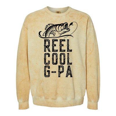 Reel Cool Gpa Funny Retro Fishing Colorblast Crewneck Sweatshirt