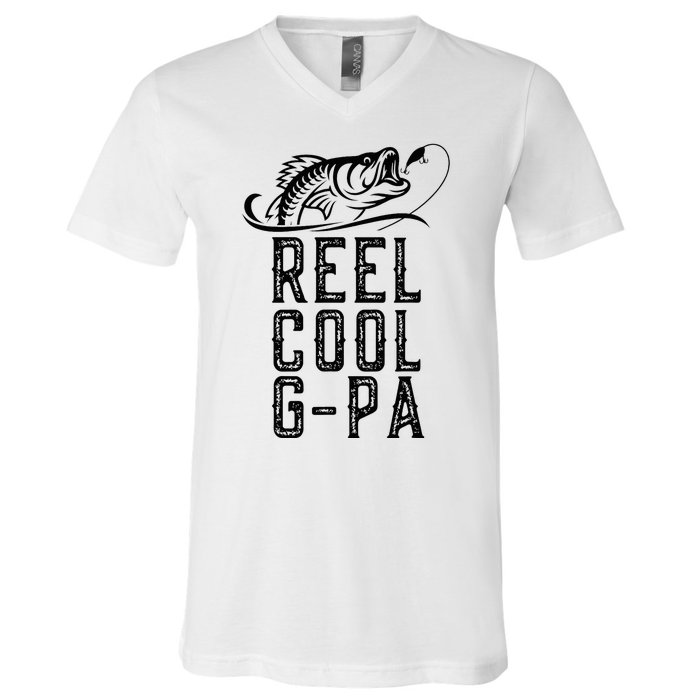 Reel Cool Gpa Funny Retro Fishing V-Neck T-Shirt