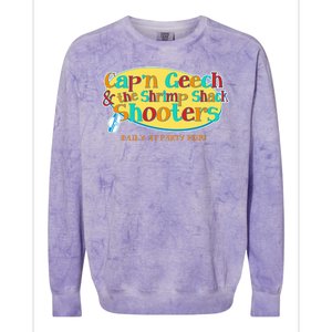 Retro Captain Geech And The Shrimp Shack Shooters Daily At Party Pier Colorblast Crewneck Sweatshirt