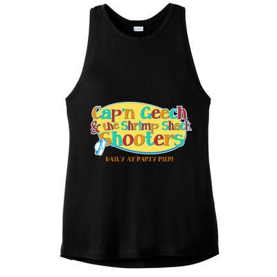 Retro Captain Geech And The Shrimp Shack Shooters Daily At Party Pier Ladies PosiCharge Tri-Blend Wicking Tank