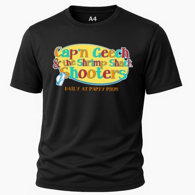 Retro Captain Geech And The Shrimp Shack Shooters Daily At Party Pier Cooling Performance Crew T-Shirt