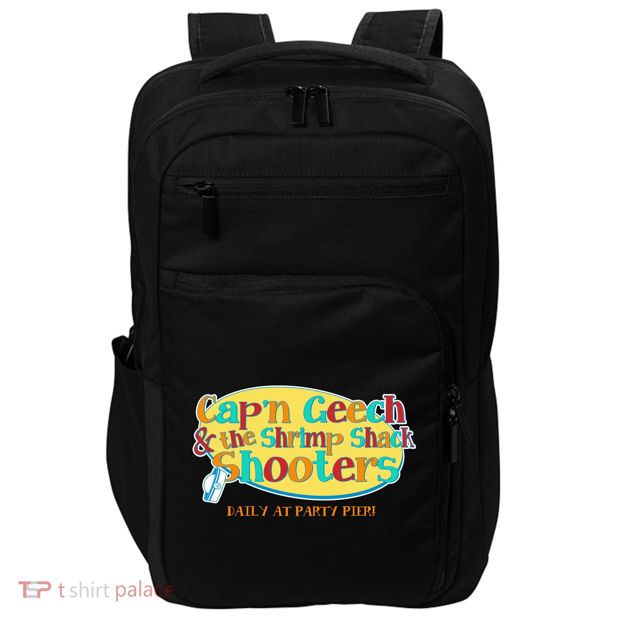 Retro Captain Geech And The Shrimp Shack Shooters Daily At Party Pier Impact Tech Backpack