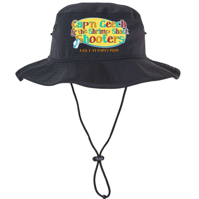 Retro Captain Geech And The Shrimp Shack Shooters Daily At Party Pier Bucket Hat
