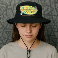 Retro Captain Geech And The Shrimp Shack Shooters Daily At Party Pier Bucket Hat