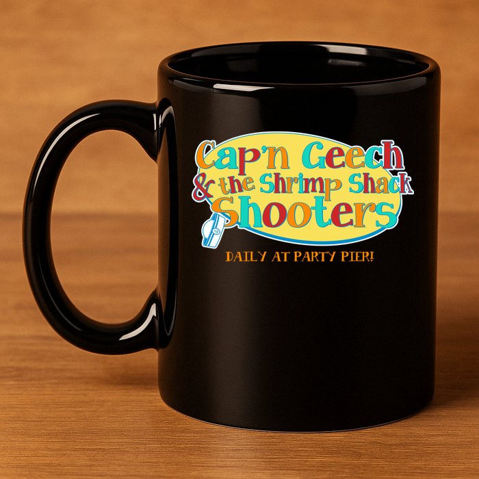 Retro Captain Geech And The Shrimp Shack Shooters Daily At Party Pier 11oz C Handle Ceramic Mug