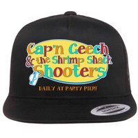 Retro Captain Geech And The Shrimp Shack Shooters Daily At Party Pier Flat Bill Trucker Hat