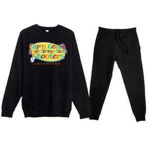 Retro Captain Geech And The Shrimp Shack Shooters Daily At Party Pier Premium Crewneck Sweatsuit Set