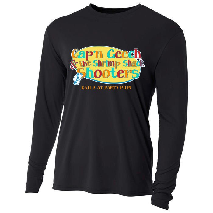 Retro Captain Geech And The Shrimp Shack Shooters Daily At Party Pier Cooling Performance Long Sleeve Crew