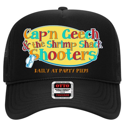 Retro Captain Geech And The Shrimp Shack Shooters Daily At Party Pier Trucker Hat
