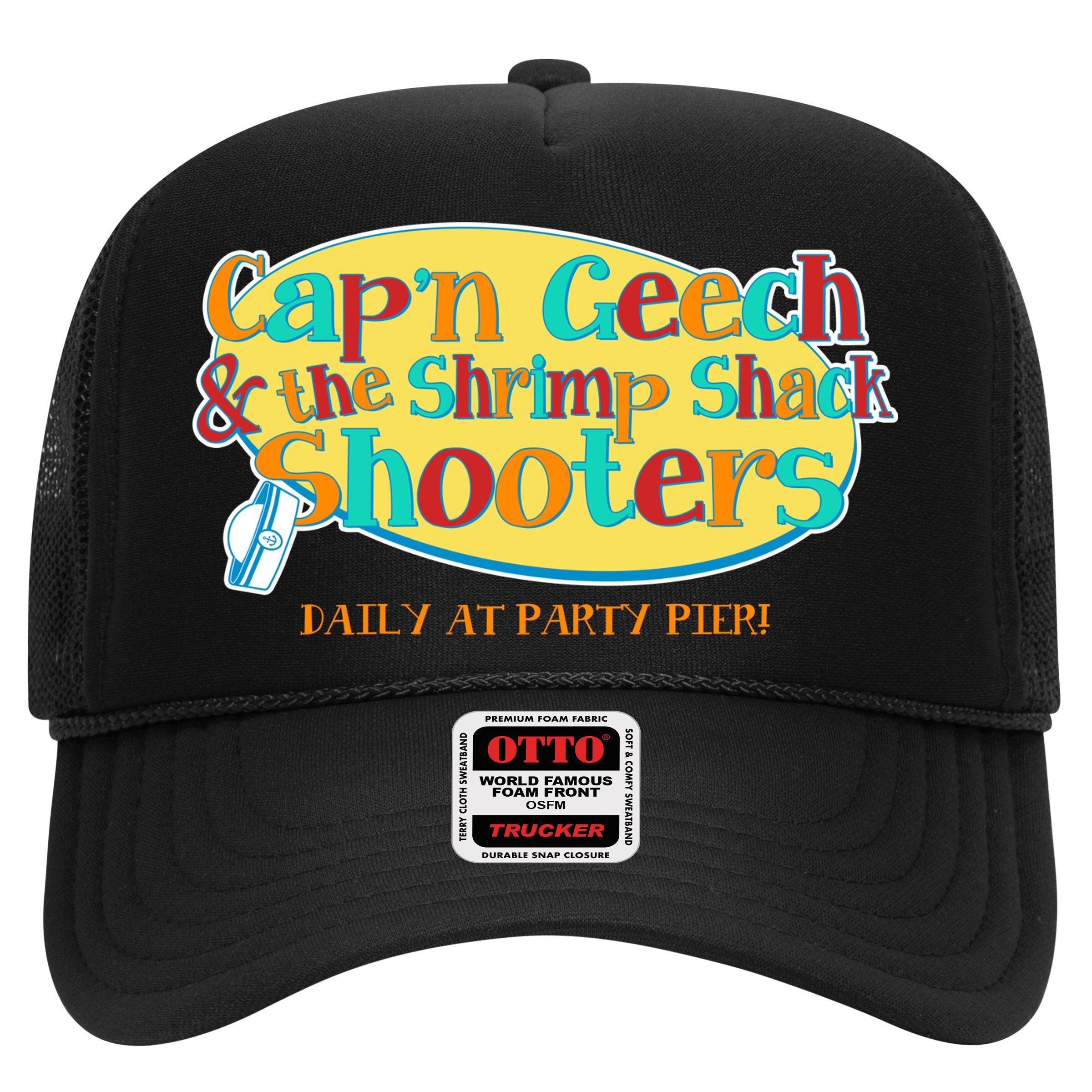 Retro Captain Geech And The Shrimp Shack Shooters Daily At Party Pier Hat